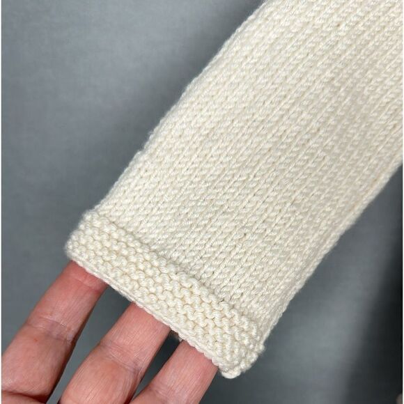 Baby Girl Knit Cardigan by Beberavi Merino Wool Cream Pom Pom Tie NWT 6 months - Picture 7 of 13